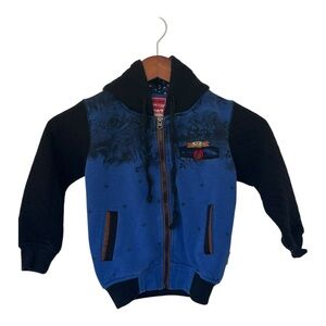 De-Mark Spirit Figure Boys Quilted Coat Sz 24 Small Rose Motif Design